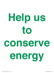Help us to conserve energy 